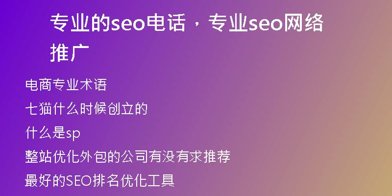 专业的seo电话，专业seo网络推广