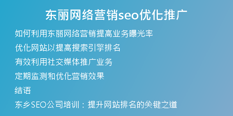 东丽网络营销seo优化推广