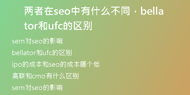 两者在seo中有什么不同，bellator和ufc的区别