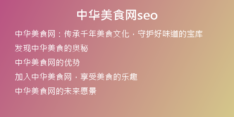 中华美食网seo