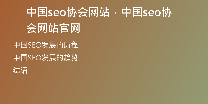 中国seo协会网站，中国seo协会网站官网