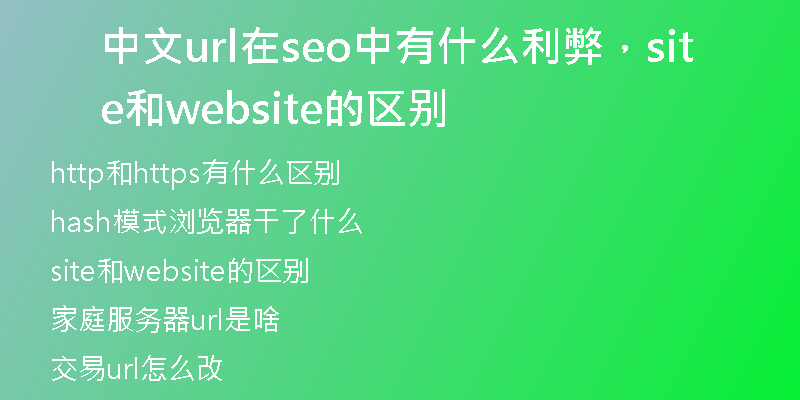 中文url在seo中有什么利弊，site和website的区别