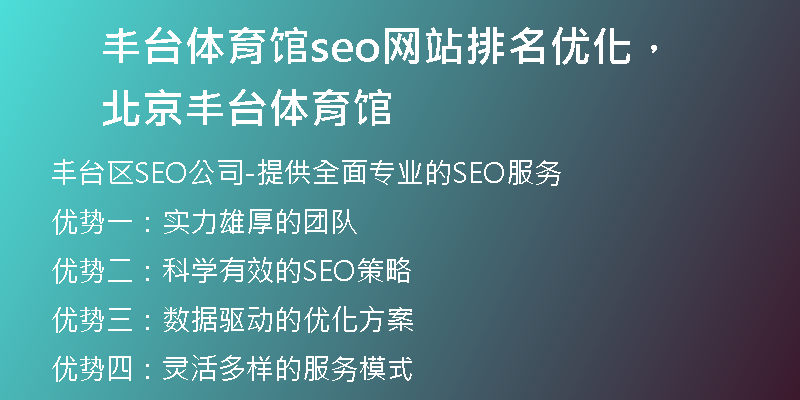 丰台体育馆seo网站排名优化，北京丰台体育馆