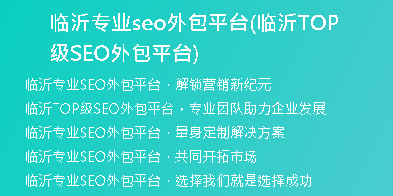 临沂专业seo外包平台(临沂TOP级SEO外包平台)