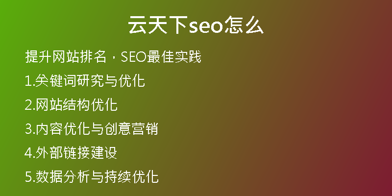 云天下seo怎么