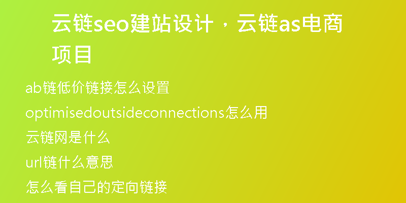 云链seo建站设计，云链as电商项目