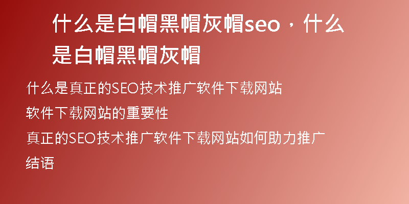 什么是白帽黑帽灰帽seo，什么是白帽黑帽灰帽