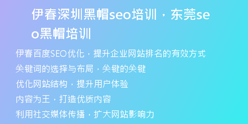 伊春深圳黑帽seo培训，东莞seo黑帽培训