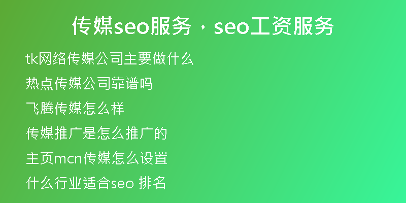 传媒seo服务，seo工资服务